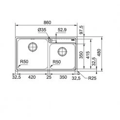 Νεροχύτης ανοξείδωτος FRANKE BELL 620 86x48 ένθετος λείος 3011850102 -Ανοξείδωτοι Κατάστημα νεροχύτης ανοξείδωτος franke bell 620 86x48 ένθετος λείος 3011850102 2