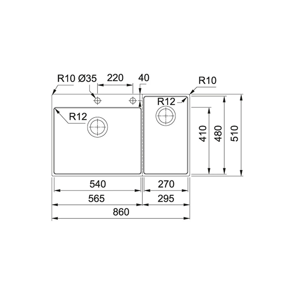 Νεροχύτης ανοξείδωτος FRANKE BOX CENTER BWX 220-54-27 86x51 Ραβδώσεις Δεξιά 3040100218 6 Νεροχύτης ανοξείδωτος FRANKE BOX CENTER BWX 220-54-27 86x51 Ραβδώσεις Δεξιά 3040100218 - Image 6