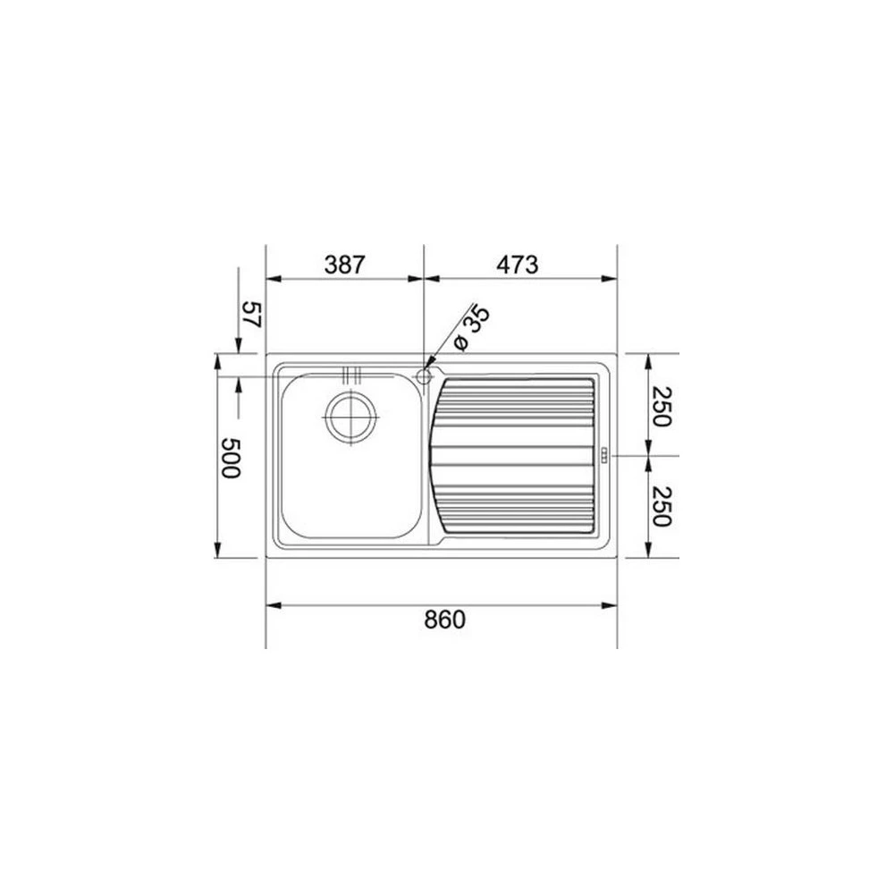 Νεροχύτης ανοξείδωτος FRANKE LOGICA LLL 611 Σαγρέ 86x50 Ραβδώσεις Δεξιά 3011663532 2 Νεροχύτης ανοξείδωτος FRANKE LOGICA LLL 611 Σαγρέ 86x50 Ραβδώσεις Δεξιά 3011663532 - Image 2