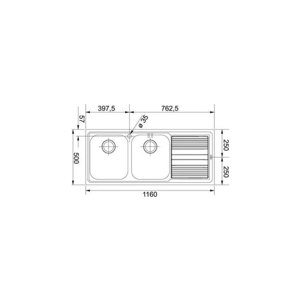 Νεροχύτης ανοξείδωτος FRANKE LOGICA LLL 621 Σαγρέ 116x50 Ραβδώσεις Δεξιά 3011663543 2 Νεροχύτης ανοξείδωτος FRANKE LOGICA LLL 621 Σαγρέ 116x50 Ραβδώσεις Δεξιά 3011663543 - Image 2