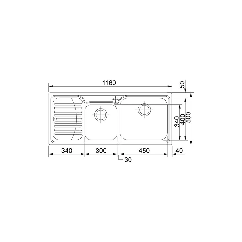 Νεροχύτης ανοξείδωτος FRANKE NEW INFINITO INX 621-N 116x50 Ραβδώσεις Αριστερά 3011460107 2 Νεροχύτης ανοξείδωτος FRANKE NEW INFINITO INX 621-N 116x50 Ραβδώσεις Αριστερά 3011460107 - Image 2
