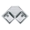 Νεροχύτης ανοξείδωτος FRANKE PNX 621-E λείος 83x83x50 γωνιακός 3011401109
