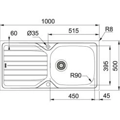 Εξώφυλλο -Ανοξείδωτοι Κατάστημα νεροχύτης ανοξείδωτος franke reno 611 100 100 x 50 ένθετος λείος ραβδώσεις δεξιά 3011552224 1
