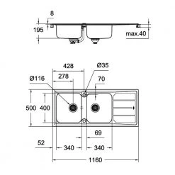 Νεροχύτης ανοξείδωτος ένθετος GROHE K 500 116x50 31588SD0 9 Νεροχύτης ανοξείδωτος ένθετος GROHE K 500 116x50 31588SD0 -Ανοξείδωτοι Κατάστημα νεροχύτης ανοξείδωτος ένθετος grohe k 500 116x50 31588sd0 4