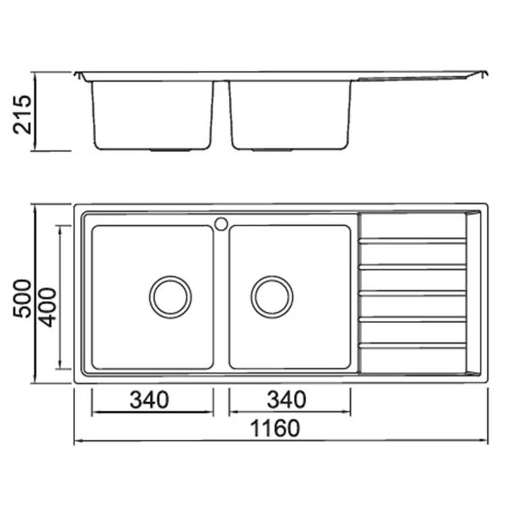 Νεροχύτης ανοξείδωτος ένθετος KARAG BL 658 116x50 Σατινέ 2 Νεροχύτης ανοξείδωτος ένθετος KARAG BL 658 116x50 Σατινέ - Image 2