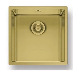 Νεροχύτης ανοξείδωτος ισόπεδος PYRAMIS ASTRIS COLORA 44x44 Χρυσός 101055401