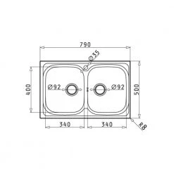 Εξώφυλλο -Ανοξείδωτοι Κατάστημα νεροχύτης ανοξείδωτος σαγρέ pyramis amaltia 2b 79x50 107121001 1