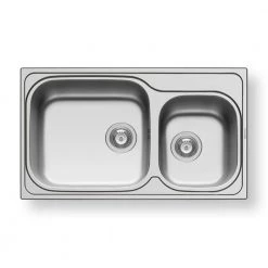 Νεροχύτης ανοξείδωτος σαγρέ PYRAMIS AMALTIA PLUS 2B 86x50 107125101