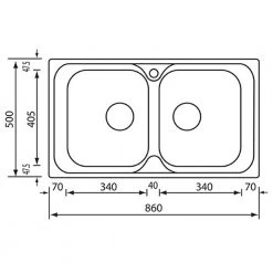 Νεροχύτης ανοξείδωτος σαγρέ SANITEC ATLANTIC 10594 86x50 -Ανοξείδωτοι Κατάστημα νεροχύτης ανοξείδωτος σαγρέ sanitec atlantic 10594 86x50 2