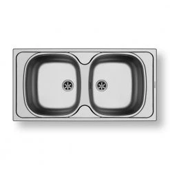 Νεροχύτης ανοξείδωτος σατινέ PYRAMIS BASIC E33/33 86x43,5 100150801