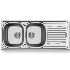 Νεροχύτης ανοξείδωτος σατινέ PYRAMIS SPARTA 2B 1D 116x50 100129901