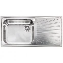 Νεροχύτης ανοξείδωτος σατινέ SANITEC COMETA 11446 100x50 Ραβδώσεις Δεξιά