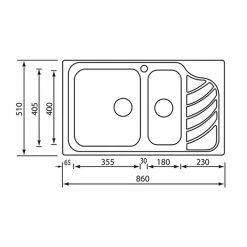 Εξώφυλλο -Ανοξείδωτοι Κατάστημα νεροχύτης ανοξείδωτος σατινέ sanitec eureka 11754 86x51 ραβδώσεις δεξιά 1