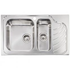 Νεροχύτης ανοξείδωτος σατινέ SANITEC EUREKA 11754 86x51 Ραβδώσεις Δεξιά