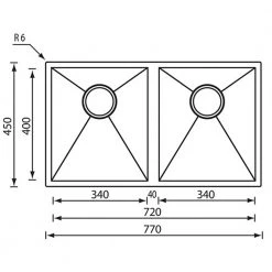 Νεροχύτης ανοξείδωτος σατινέ SANITEC FILO QUADRA 11909 77x45 -Ανοξείδωτοι Κατάστημα νεροχύτης ανοξείδωτος σατινέ sanitec filo quadra 11909 77x45 2