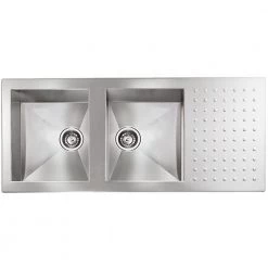 Νεροχύτης ανοξείδωτος σατινέ SANITEC PUNTO QUADRA 10907 116x50